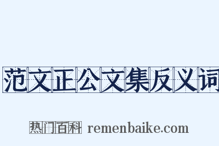 范文正公文集反义词是什么意思的图片